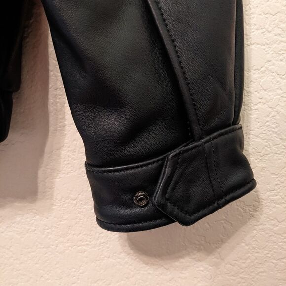 ROUNDTREE AND YORK Men Black Lambskin Leather Jacket XL - Picture 7 of 16